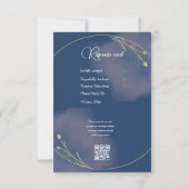 Romantische Hochzeit zwischen Navy und Blush Pink RSVP Karte (Rückseite)