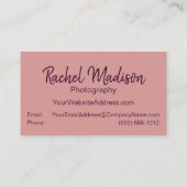 Romantische Hochzeitfotografie Visitenkarte (Rückseite)