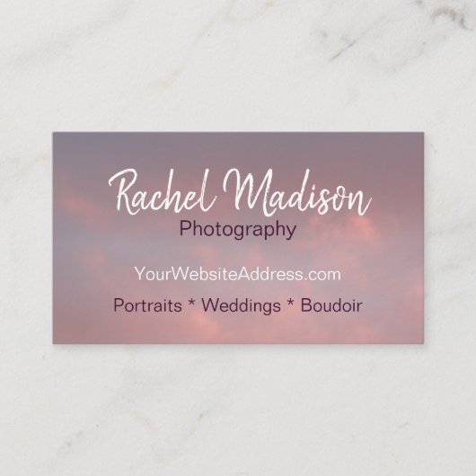 Romantische Hochzeitfotografie Visitenkarte (Vorderseite)