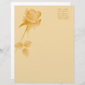 Romantische Hochzeitsankündigungen der Gold Rose Briefkopf (Vorne/Hinten)