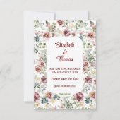 Romantische Hochzeitsblumendesign Save the Date Ka (Vorderseite)