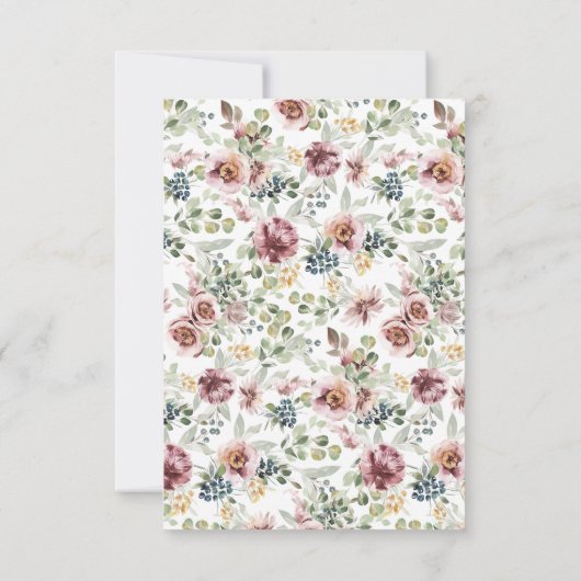 Romantische Hochzeitsblumendesign Save the Date Ka (Rückseite)