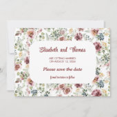 Romantische Hochzeitsblumendesign Save the Date Ka (Vorderseite)