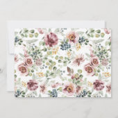 Romantische Hochzeitsblumendesign Save the Date Ka (Rückseite)