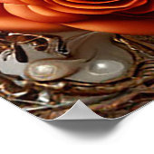 Romantische Hochzeitscoule in eleganten Rahmen Poster (Ecke)