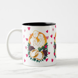 Romantische Hochzeitscoupe Zwei-Tonen-Tasse Zweifarbige Tasse