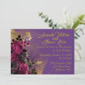 Romantische Hochzeitseinladung Einladung (Stehend Vorderseite)