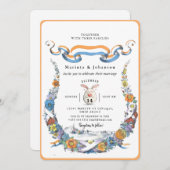 romantische Hochzeitseinladung Einladung (Vorne/Hinten)