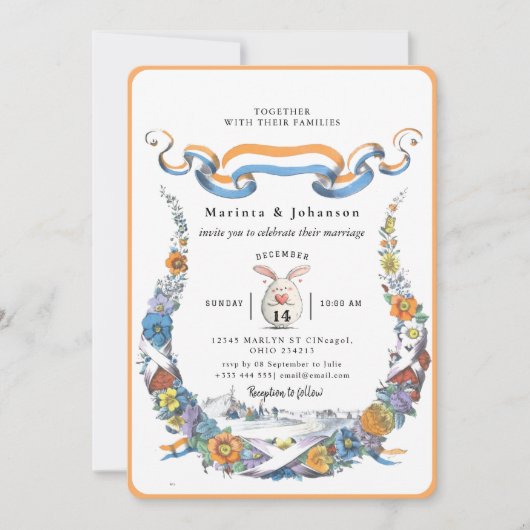 romantische Hochzeitseinladung Einladung (Vorderseite)