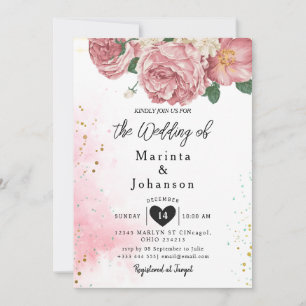 romantische Hochzeitseinladung Einladung