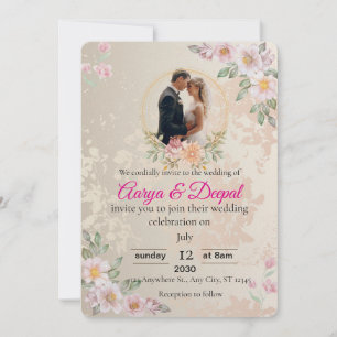 Romantische Hochzeitseinladung - elegant & zeitlos Einladung