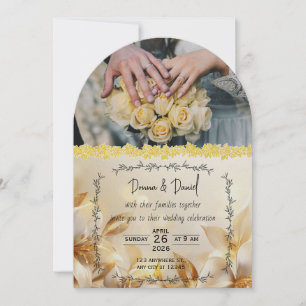 Romantische Hochzeitseinladung mit Blumendesign Einladung