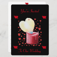 Romantische Hochzeitseinladung mit rotem Herz