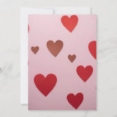 Romantische Hochzeitseinladung mit roten Herzen Einladung (Rückseite)