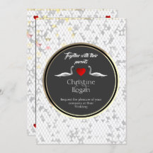 Romantische Hochzeitseinladung Swan Design