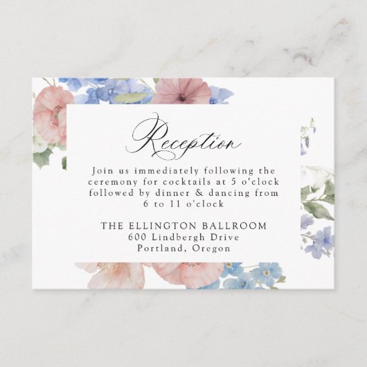 Romantische Hochzeitsempfehlung Begleitkarte (Vorderseite)