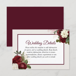 Romantische Hochzeitsempfehlung für Burgund Einladung
