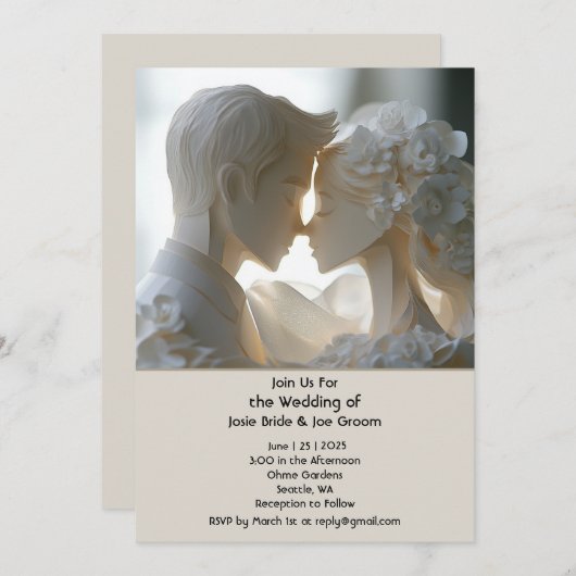 Romantische Hochzeitsfeier Einladung (Vorne/Hinten)