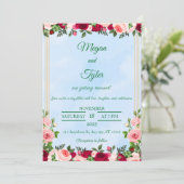 Romantische Hochzeitsfeier Einladung (Stehend Vorderseite)
