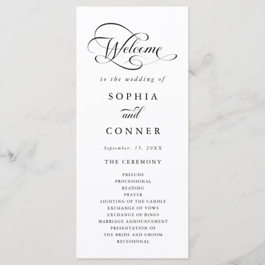 Romantische Hochzeitsfeier für klassische Kalligra Programm (Vorderseite)