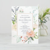 Romantische Hochzeitsfeier im Mittelsommer Einladung (Stehend Vorderseite)