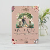 Romantische Hochzeitsfeier Liebe Night Einladung (Stehend Vorderseite)