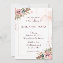 Romantische Hochzeitsfeier mit Aquarellblumen