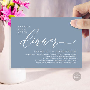 Romantische Hochzeitsfeier mit Happy End zum Dinne Einladung