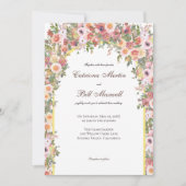 Romantische Hochzeitsfeier mit Wasserfarben Einladung (Vorderseite)