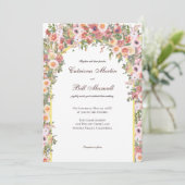 Romantische Hochzeitsfeier mit Wasserfarben Einladung (Stehend Vorderseite)