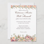 Romantische Hochzeitsfeier mit Wasserfarben Einladung (Vorderseite)