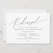 Romantische Hochzeitsfeier und Abendessen Probe Einladung (Vorderseite)