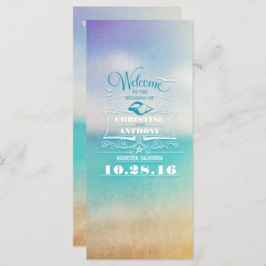 Romantische Hochzeitsfeiern am Strand - das blaue  Programm (Vorne/Hinten)