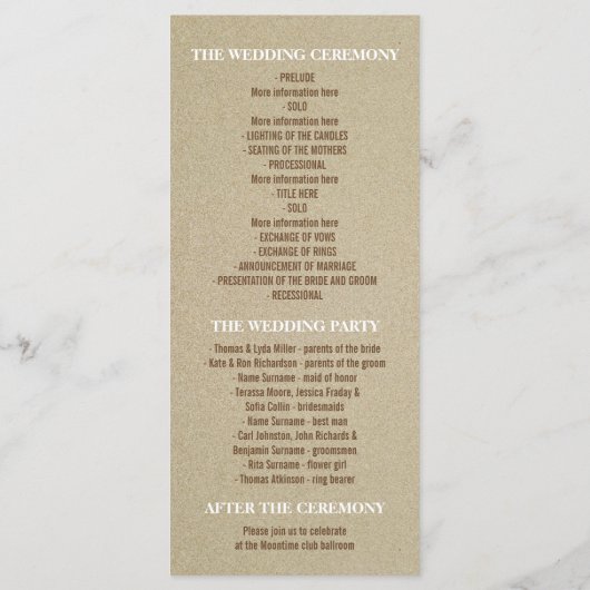 Romantische Hochzeitsfeiern am Strand mit Meerscha Programm (Rückseite)