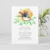 Romantische Hochzeitsfeiern mit Wasserfarben Einladung (Stehend Vorderseite)