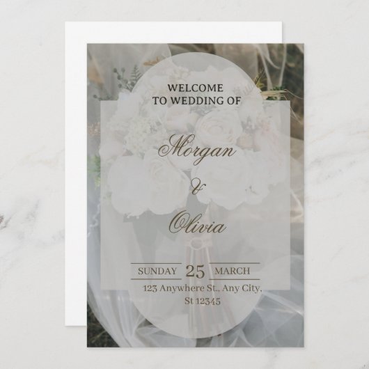 Romantische Hochzeitsfindungsdesigns Einladung (Vorne/Hinten)