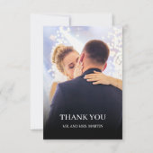 Romantische Hochzeitsfotocollage Vielen Dank Dankeskarte (Vorderseite)