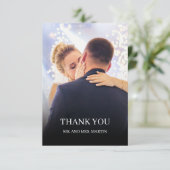 Romantische Hochzeitsfotocollage Vielen Dank Dankeskarte (Stehend Vorderseite)