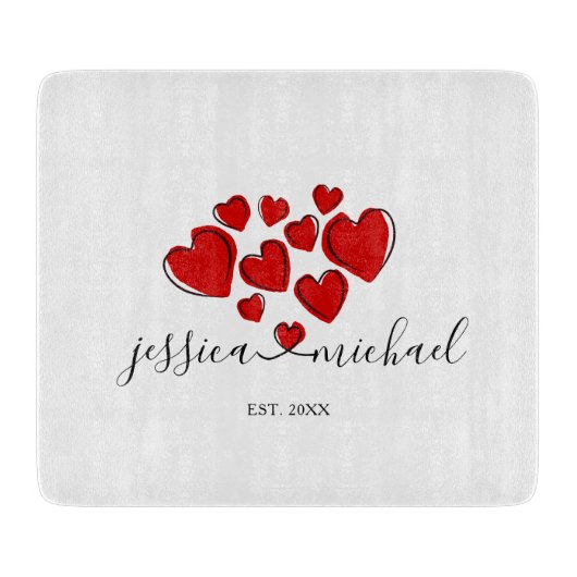 Romantische Hochzeitsgeschenke Schneidebrett (Vorderseite)