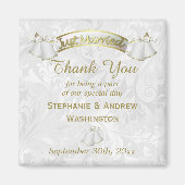 Romantische Hochzeitsglocken Danke Magnet (Vorne)