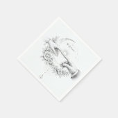 Romantische Hochzeitshände Minimalistisch Serviette (Ecke)