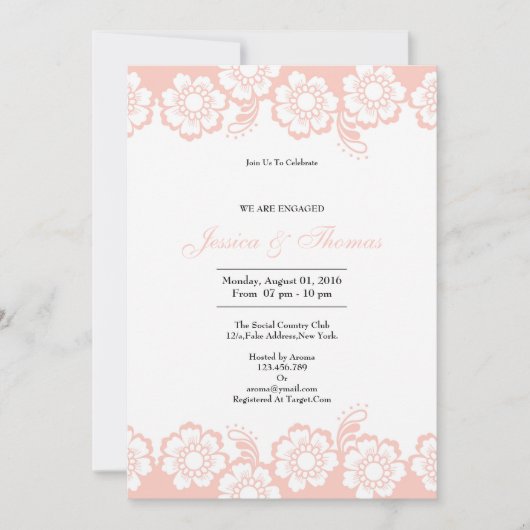 Romantische Hochzeitskarte Einladung (Vorderseite)