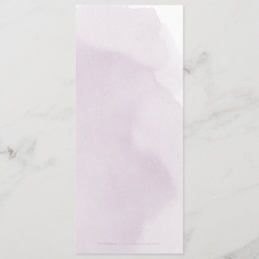 Romantische Hochzeitskarte für Pflaumenkalligrafie Menükarte (Rückseite)