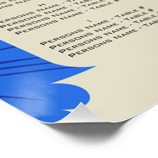 Romantische Hochzeitskarte mit Blauer Flora Poster (Ecke)