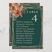 Romantische Hochzeitskarte mit grüner Blüte Einladung (Vorne/Hinten)