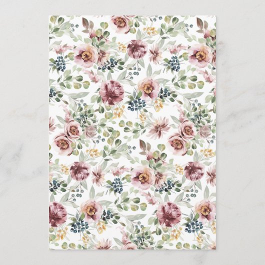 Romantische Hochzeitskarte Vintag Menükarte (Rückseite)