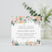 Romantische Hochzeitskarten mit dem Blumenplatz Einladung (Stehend Vorderseite)