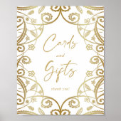 Romantische Hochzeitskarten und Geschenke der Gold Poster (Vorne)
