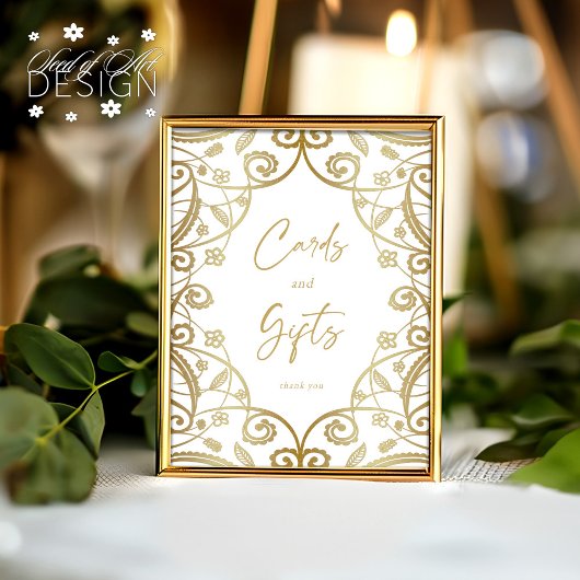 Romantische Hochzeitskarten und Geschenke der Gold Poster