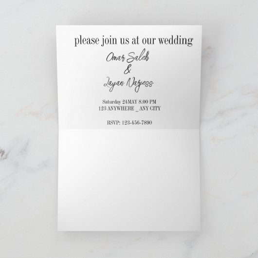 Romantische Hochzeitskarten zum Feiern von Liebe u Einladung (Innenseite)